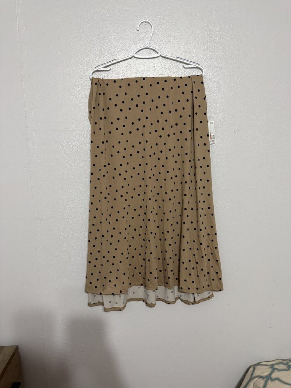 NWT LuLaRoe Tan Black Polka Dot Maxi Skirt XL 🤎